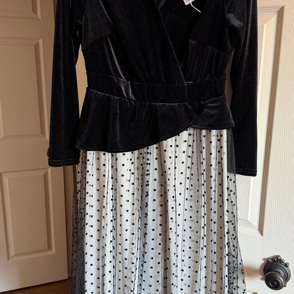 SHEIN Black and White Polka Dot Dress XL